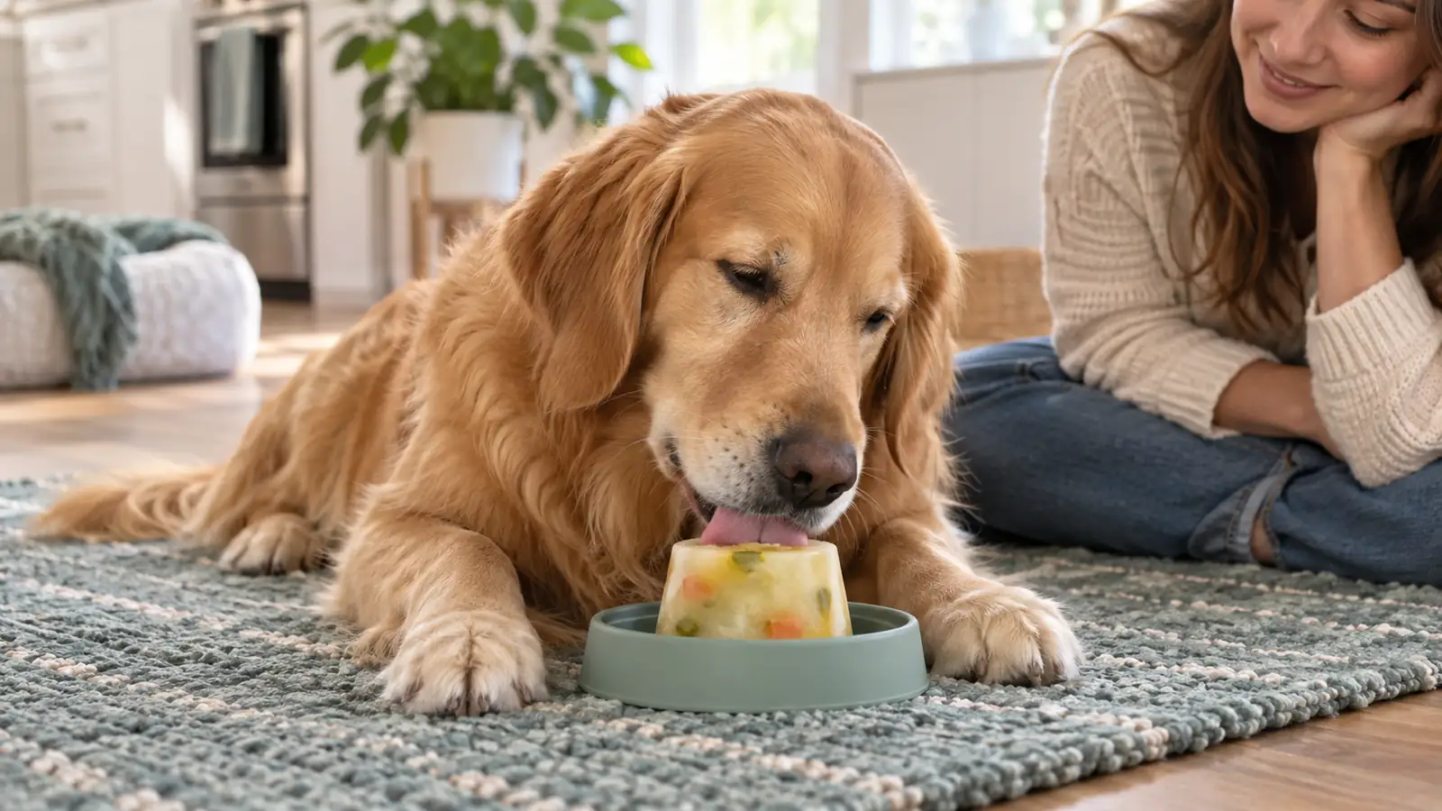 A dog enjoying a frozen treat
